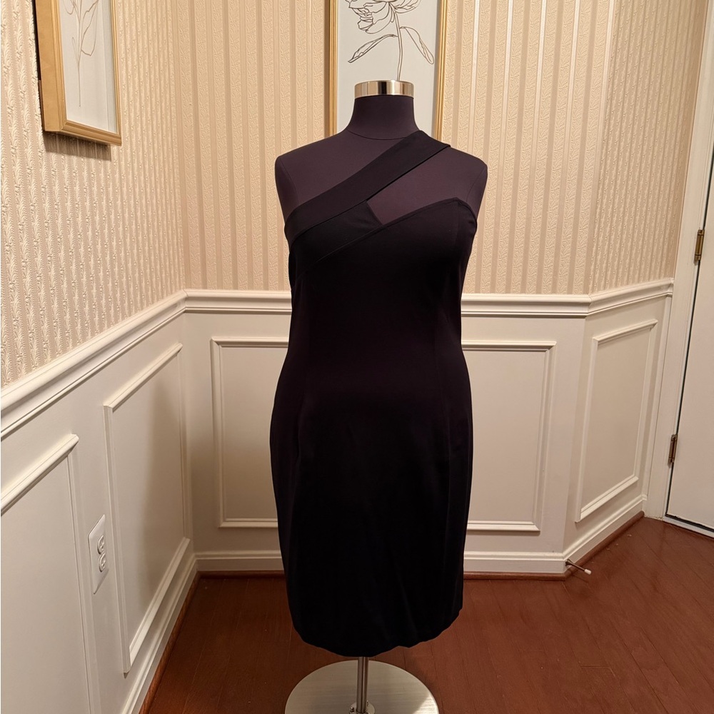 Lane Bryant Black One-Shoulder Sheath Dress. HOT ITEM!!